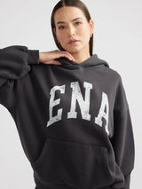 ENA PELLY - COLLEGIATE OVERSIZED HOODIE - VINTAGE BLACK