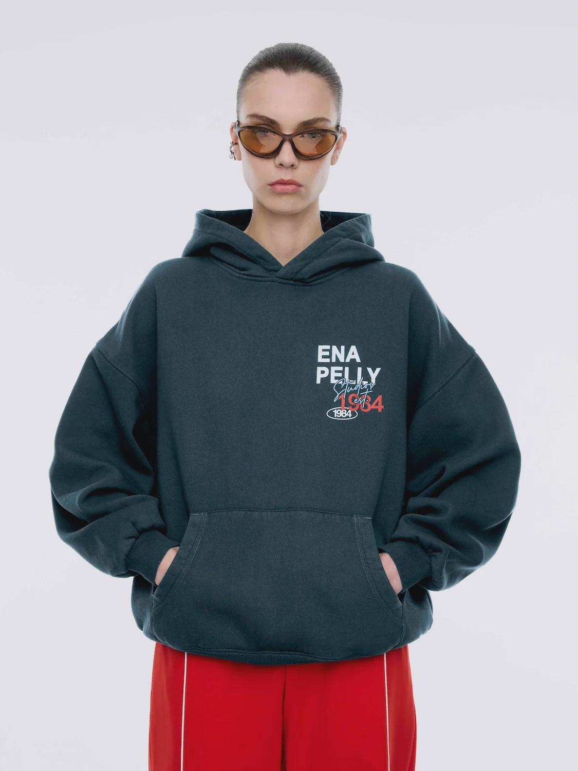 ENA PELLY - SCRIPT STUDIO HOODIE - EMERALD