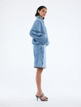 ENA PELLY - HARLOW DENIM BOMBER - MID BLUE WASH
