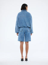 ENA PELLY - HARLOW DENIM BOMBER - MID BLUE WASH
