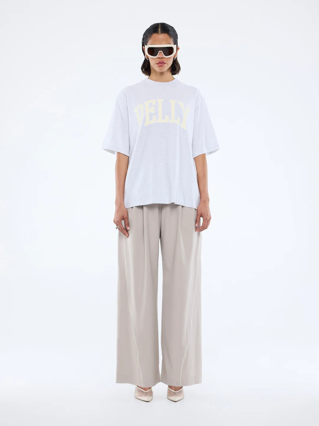 ENA PELLY - PELLY COLLEGIATE TEE - WHITE MARLE
