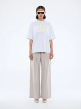 ENA PELLY - PELLY COLLEGIATE TEE - WHITE MARLE