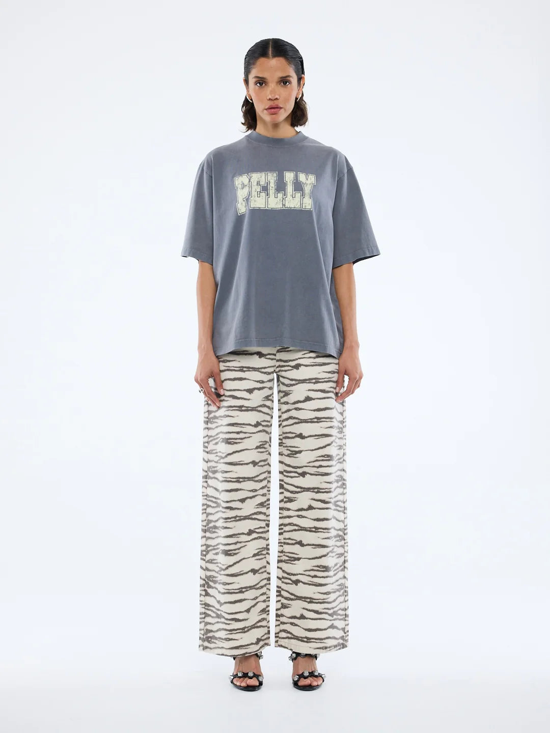 ENA PELLY - PELLY WORLD TOUR TEE - WASHED GREY