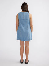 ENA PELLY - REESE MINI DRESS - MID BLUE WASH