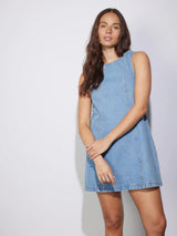 ENA PELLY - REESE MINI DRESS - MID BLUE WASH