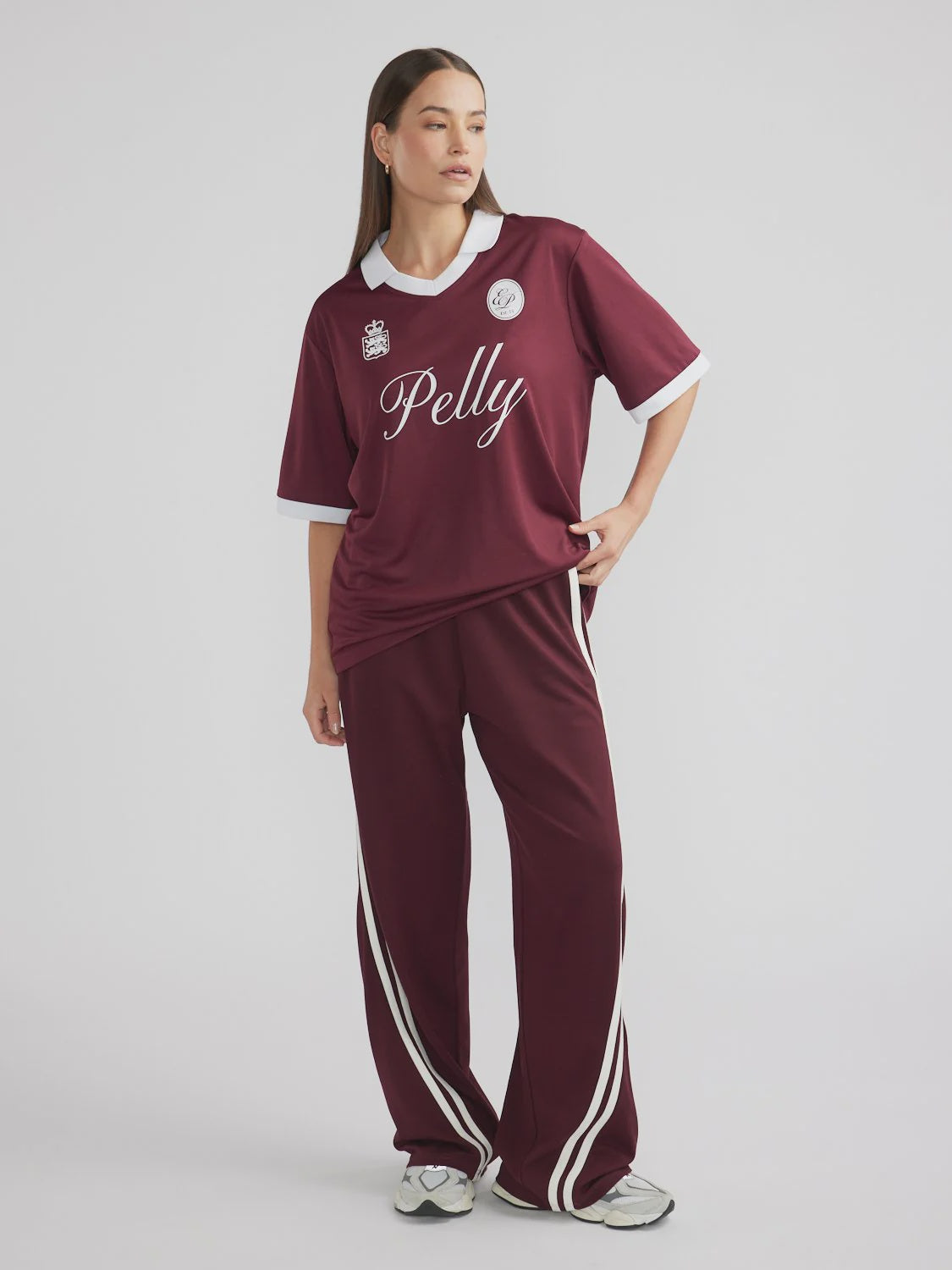 ENA PELLY - VALENTINA STRIPE PANT - CHERRY