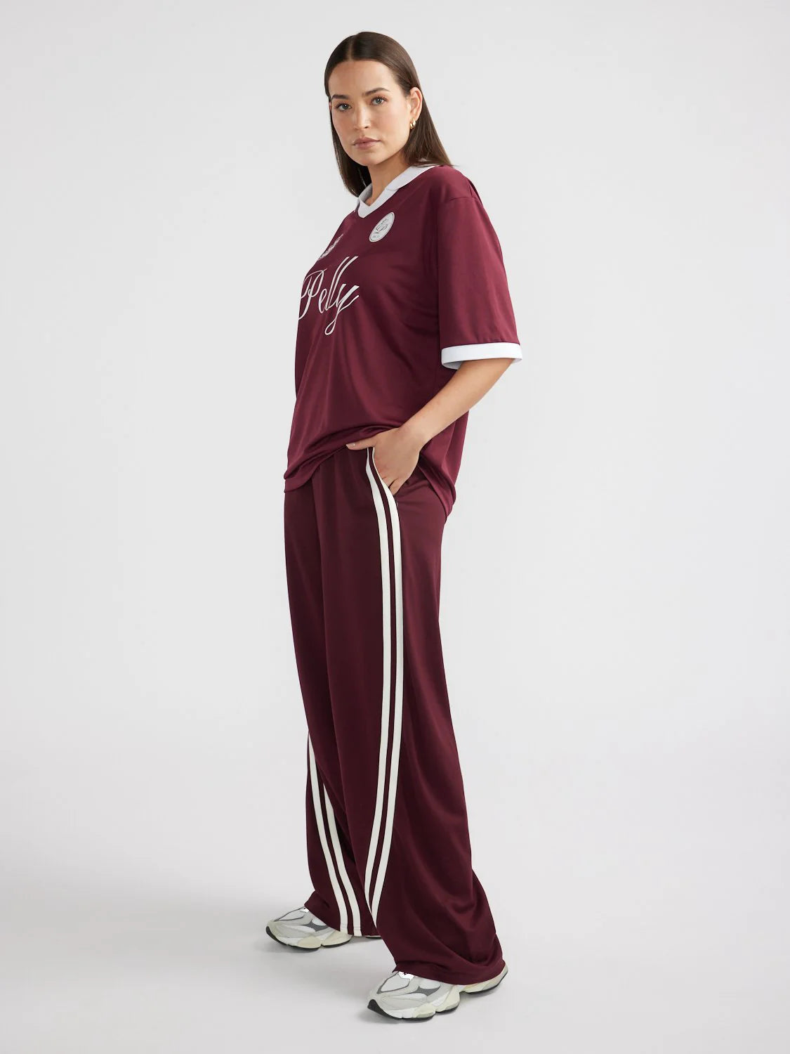 ENA PELLY - VALENTINA STRIPE PANT - CHERRY