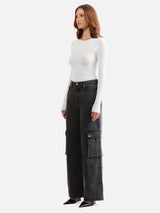 ENA PELLY - NOVA DEMIN CARGO PANT - CHARCOAL WASH