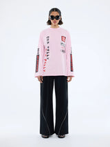 ENA PELLY - STREET SIGNS LONG SLEEVE TEE - PINK