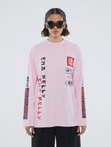 ENA PELLY - STREET SIGNS LONG SLEEVE TEE - PINK