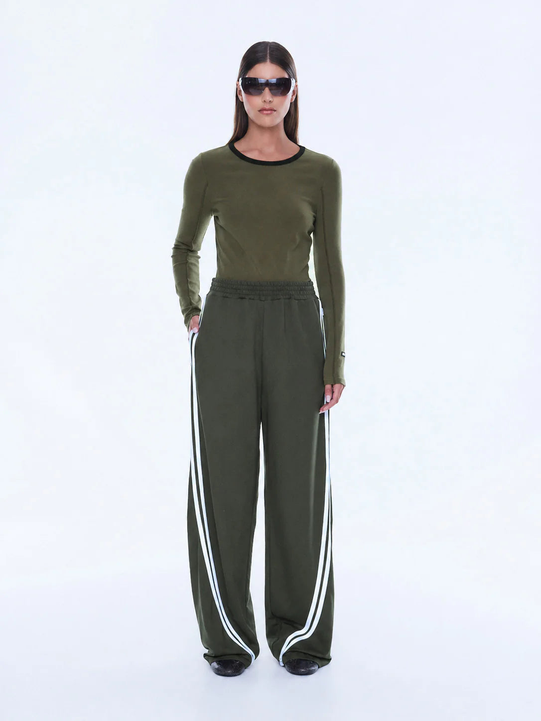 ENA PELLY - VALENTINA STRIPE PANT - OLIVE