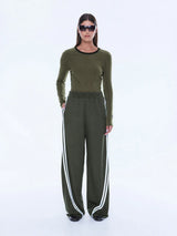 ENA PELLY - VALENTINA STRIPE PANT - OLIVE