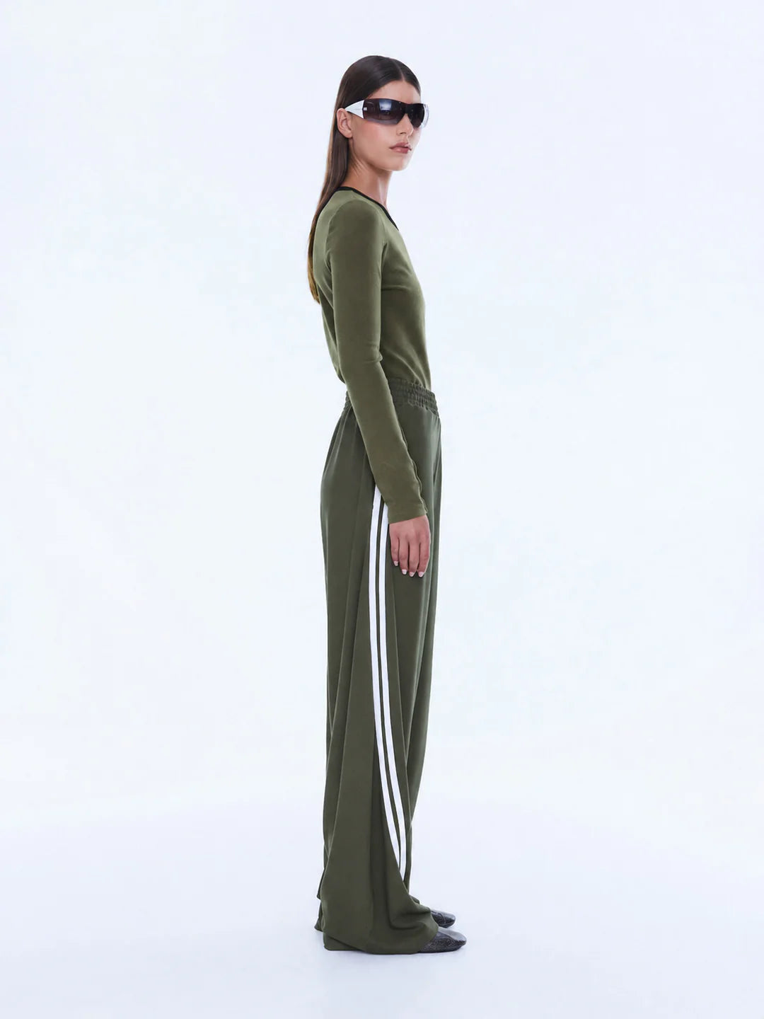 ENA PELLY - VALENTINA STRIPE PANT - OLIVE