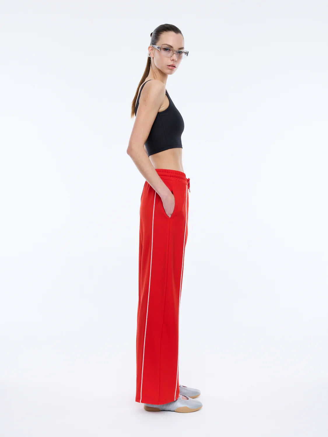 ENA PELLY - PIPER STRIPE PANT - FLAME RED