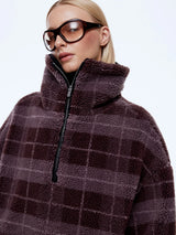 ENA PELLY - WINNIE QTR ZIP - BURGANDY CHECK