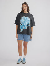 ENA PELLY - BLUE ROSE TEE - VINTAGE BLACK