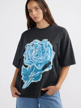 ENA PELLY - BLUE ROSE TEE - VINTAGE BLACK