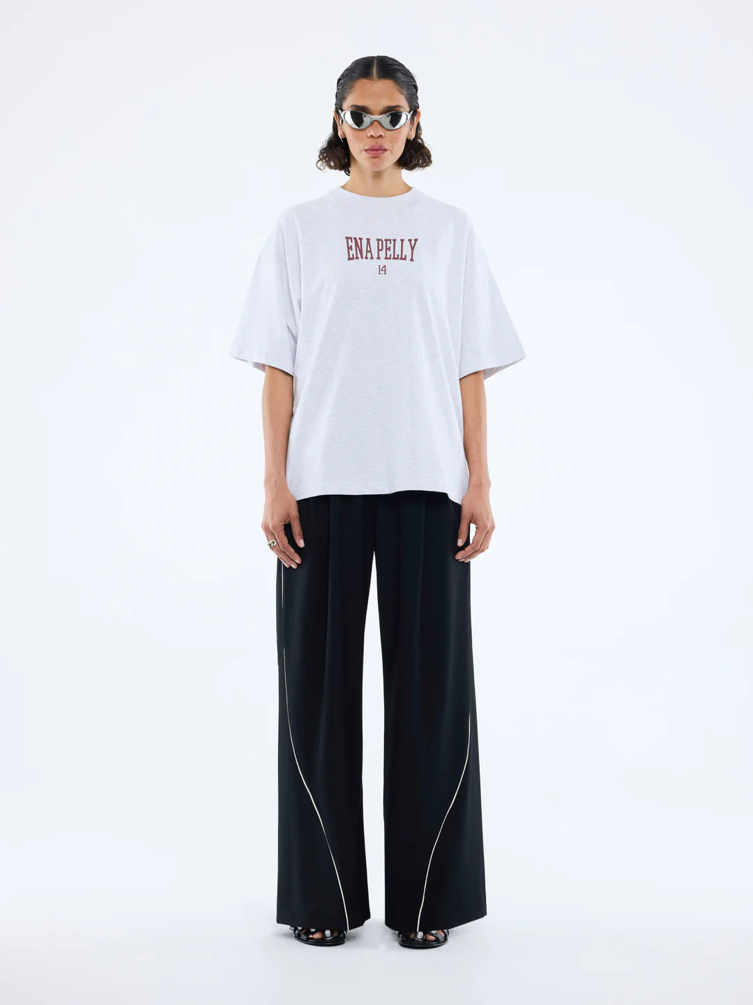ENA PELLY - VARSITY ARCH TEE - WHITE MARLE