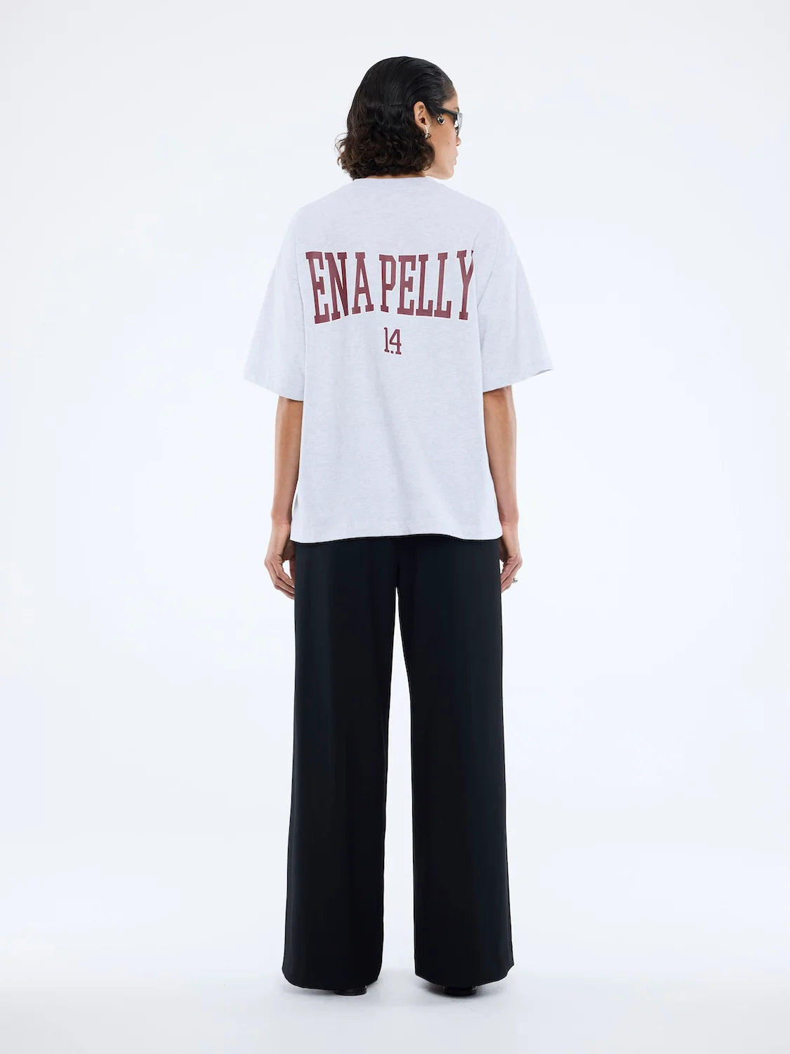 ENA PELLY - VARSITY ARCH TEE - WHITE MARLE