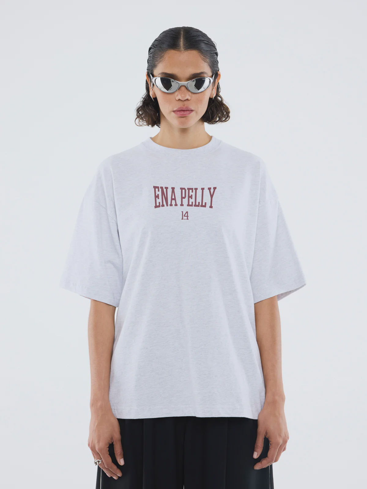 ENA PELLY - VARSITY ARCH TEE - WHITE MARLE