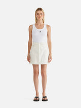 ENA PELLY - A-LINE DENIM MINI SKIRT - WHITE