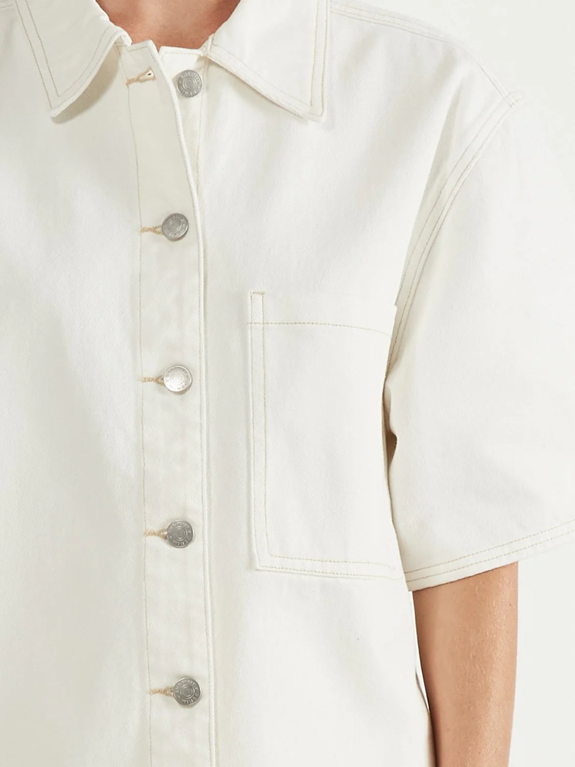 ENA PELLY - BROOKE DENIM SHIRT - WHITE