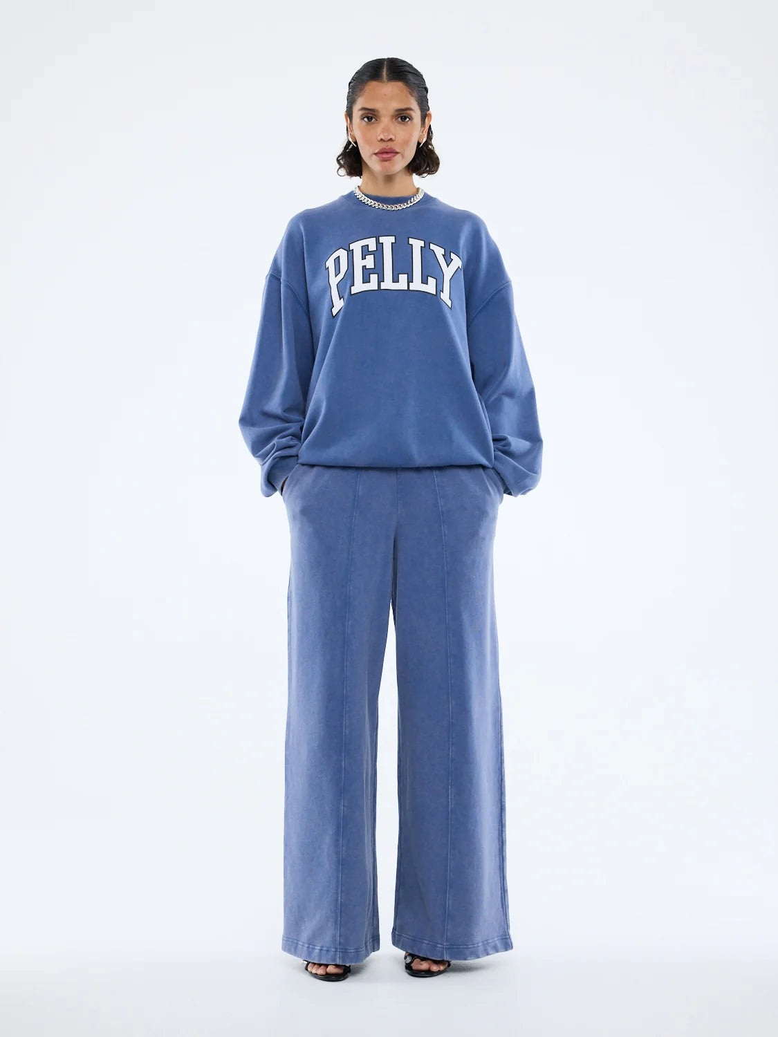 ENA PELLY - EP VARSITY SWEATSHIRT - INDIGO WASH