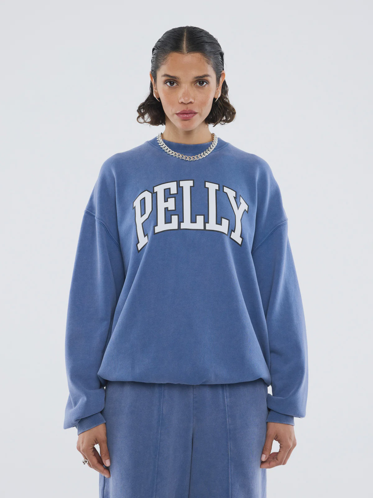 ENA PELLY - EP VARSITY SWEATSHIRT - INDIGO WASH
