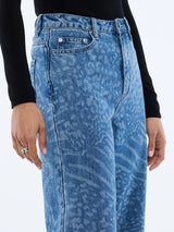 ENA PELLY - LISA DENIM JEAN - BLUE MIXED ANIMAL