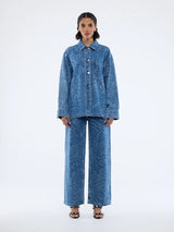 ENA PELLY - LISA DENIM SHIRT - BLUE MIXED ANIMAL
