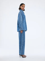 ENA PELLY - LISA DENIM SHIRT - BLUE MIXED ANIMAL