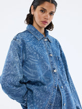 ENA PELLY - LISA DENIM SHIRT - BLUE MIXED ANIMAL
