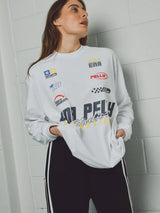 ENA PELLY - MIXED LOGO LONG SLEEVE TEE - WHITE