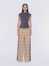 ENA PELLY - MYLA WIDE LEG PANT - BEIGE CHECK