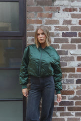 RAEF - EVA CROPPED BOMBER - DARK KELP