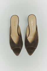 SIREN - MABEL POINT TOE MULES - CHOCOLATE BROWN SUEDE