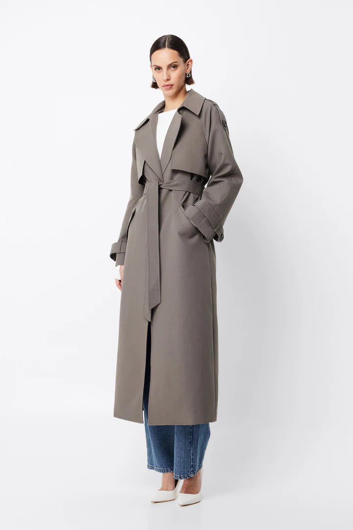 MOSSMAN - FRANKLIN TRENCH COAT - CHARCOAL