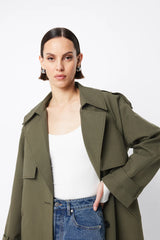 MOSSMAN - FRANKLIN TRENCH COAT - KHAKI