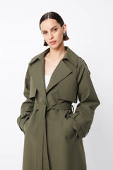 MOSSMAN - FRANKLIN TRENCH COAT - KHAKI