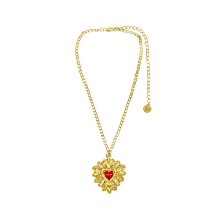 MOUNTAIN & MOON - LUCIANA NECKLACE - GOLD/RED GLASS