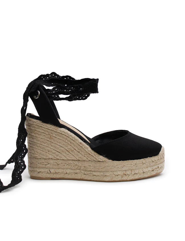 LA TRIBE X CAITLIN CRISP - HIGH WEDGE ESPERDRILLE - BLACK