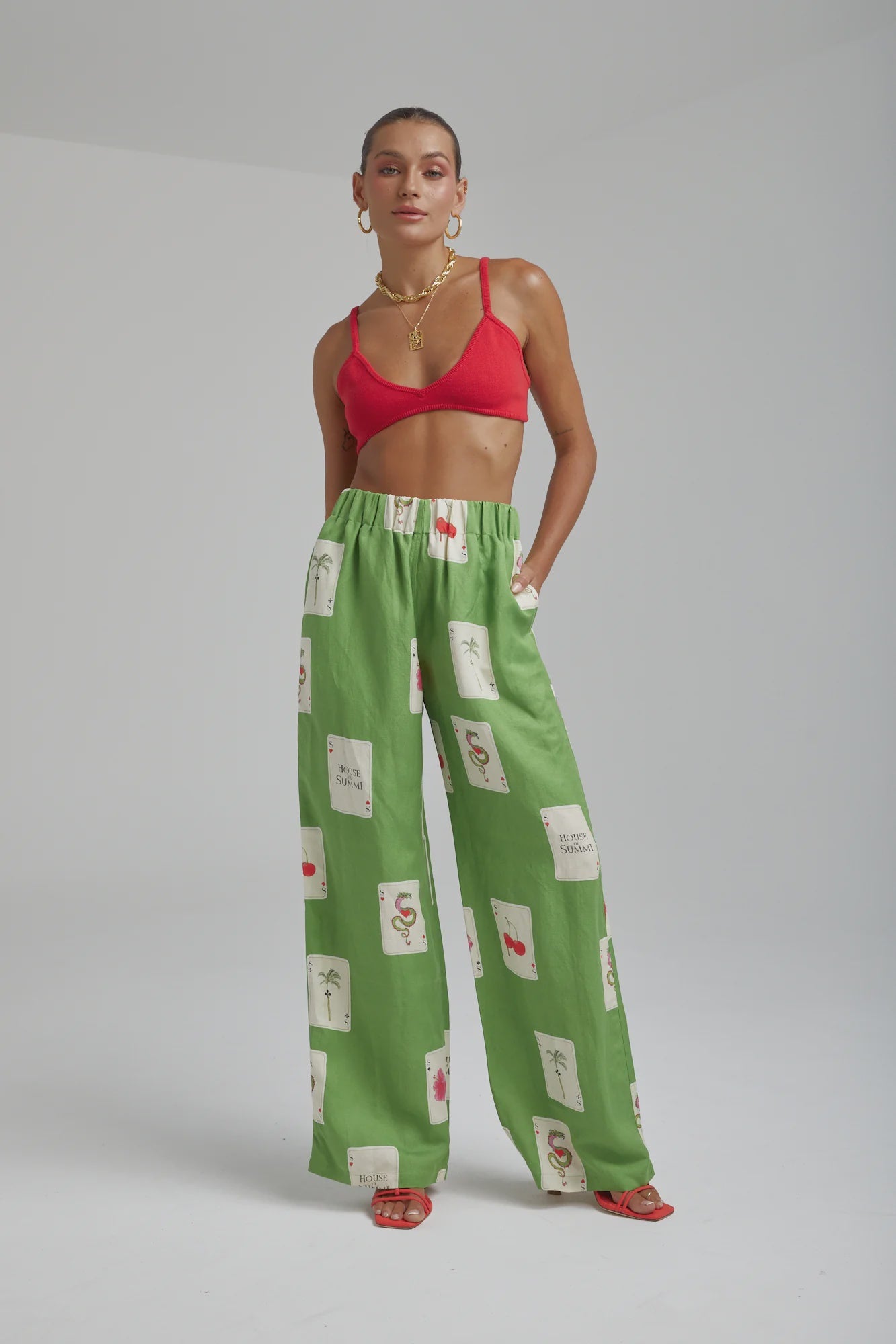 SUMMI SUMMI - LINEN PANTS - HOUSE OF SUMMI TERRAGON