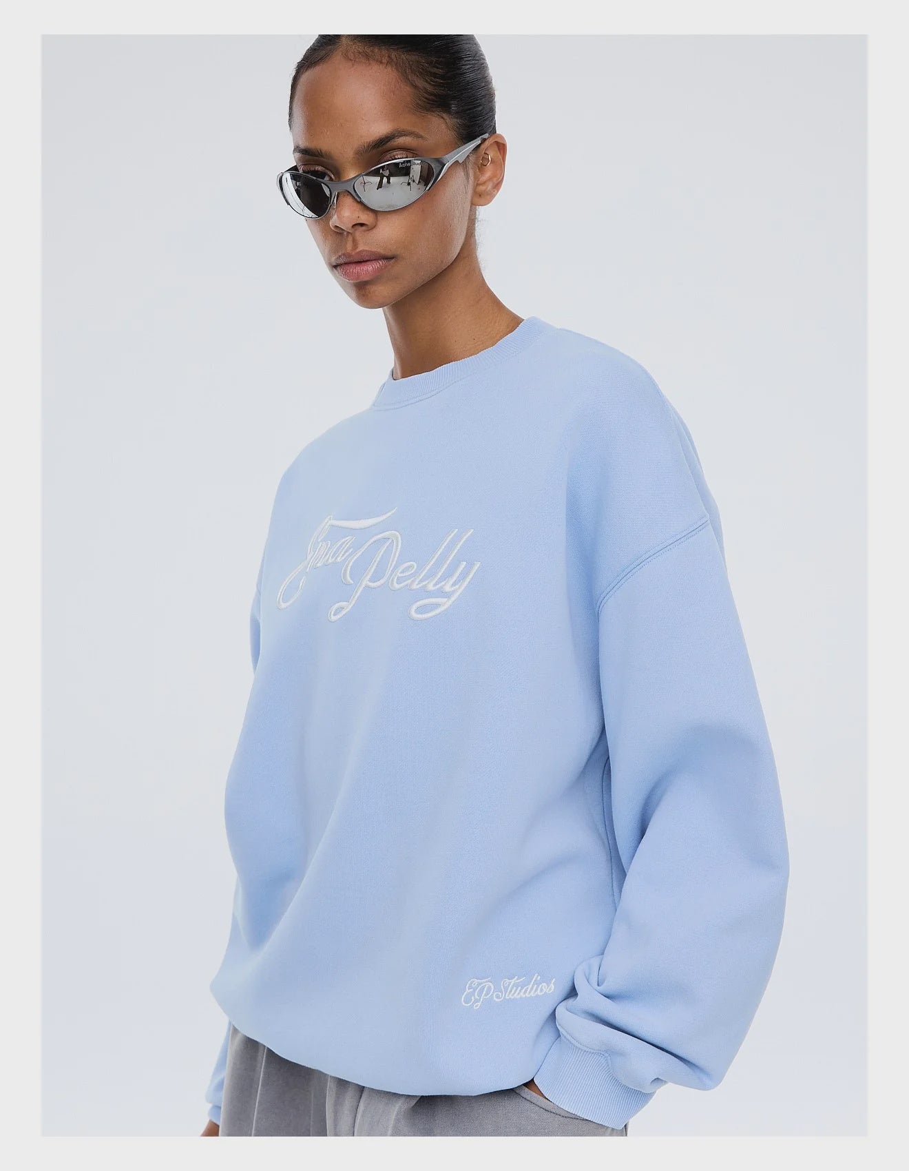 ENA PELLY - MILA OVERSIZED SWEATER - SOFT BLUE