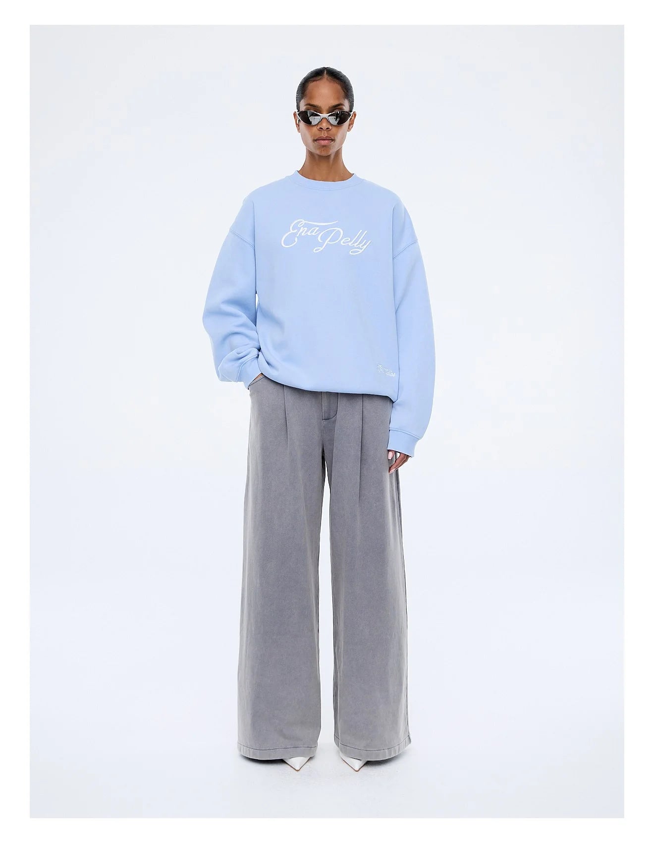 ENA PELLY - MILA OVERSIZED SWEATER - SOFT BLUE