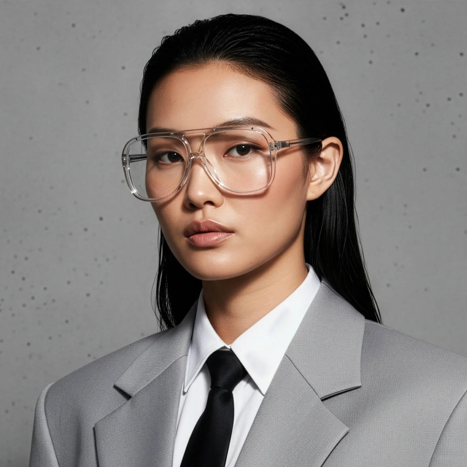 VALLEY EYEWEAR - BANG - Crystal w. Silver Metal / Clear Blue Blocker Lens