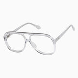 VALLEY EYEWEAR - BANG - Crystal w. Silver Metal / Clear Blue Blocker Lens