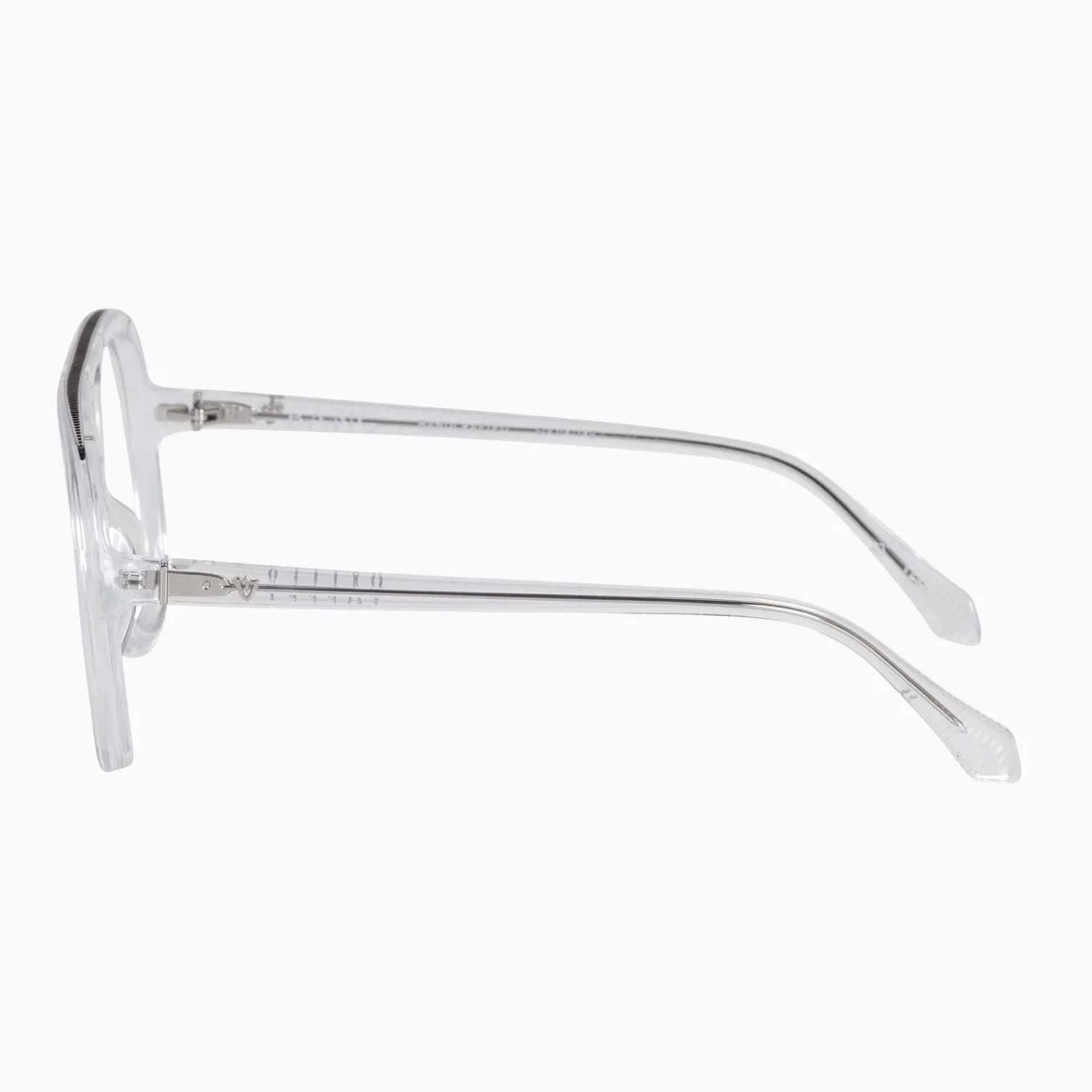 VALLEY EYEWEAR - BANG - Crystal w. Silver Metal / Clear Blue Blocker Lens