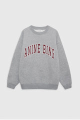 ANINE BING - SPENCER SWEATSHIRT HEATHER GREY BURGENDY