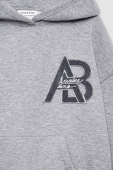 ANINE BING - JACI HOODIE LETTERMAN - MEDIUM HEATHER GREY