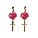 MOUNTAIN & MOON - JULIET EARRINGS - GOLD/RUBY QUARTZ